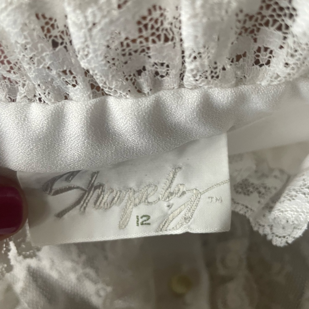 Vintage Shapely Ruffle Victorian Blouse White 12 Fairygoth Cottagecore Prairie - Picture 10 of 10